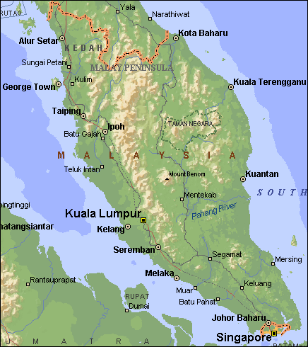 Map of West Malaysia